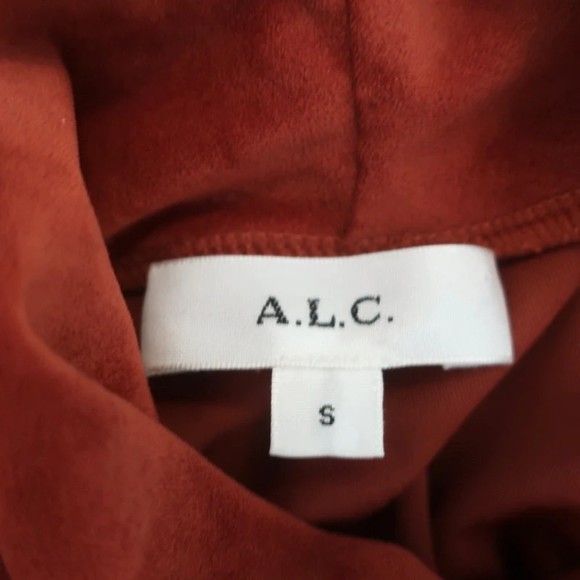 A.L.C. Puff Sleeve Mock Neck Top Joss Ginger Ruched Velvet Size Small - Picture 5 of 7